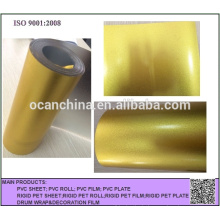 Gold Sparkles Farbe PVC laminierte Blatt-Rolle, die steifes PVC-Blatt für Trommel-Verpackung galvanisiert